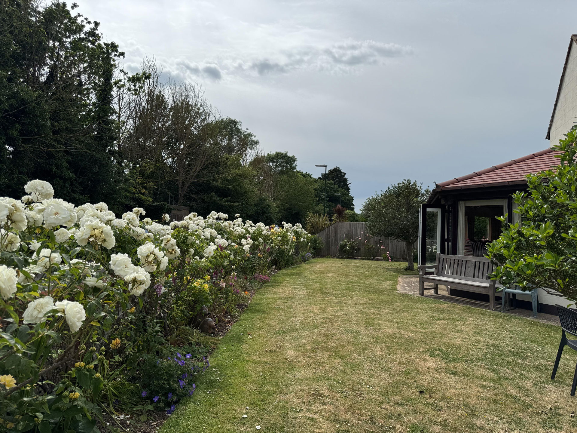 Residents enjoying the gardens at Hollymead House