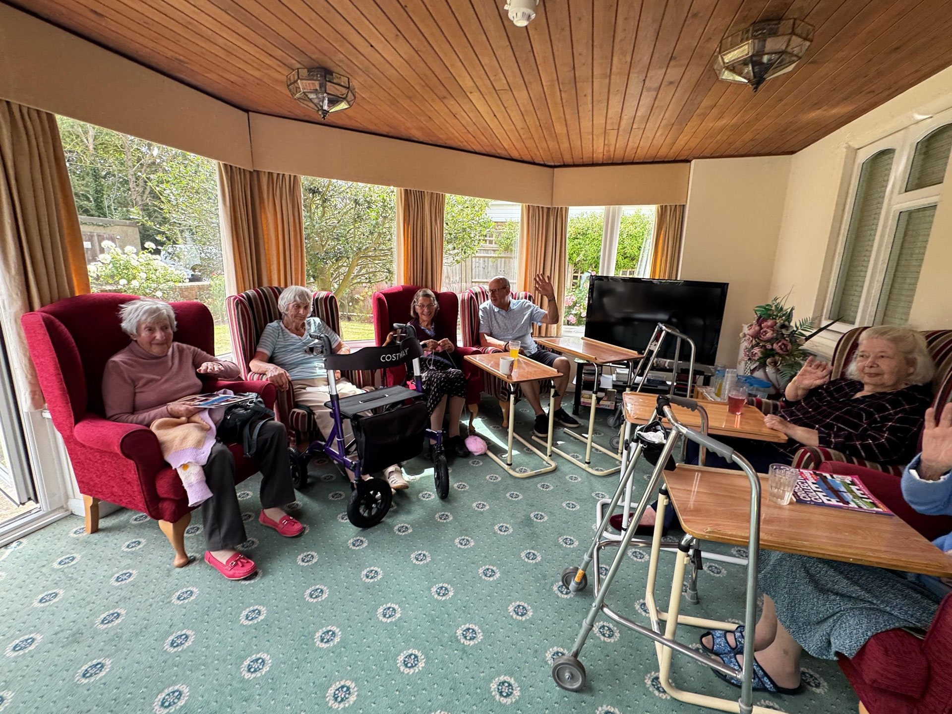 Garden lounge at Hollymead House care home